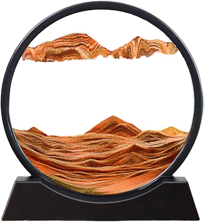SOFLIY 3D Dynamic Sand Art Liquid Motion, Moving Sand Art Picture Round Glass by Unknown