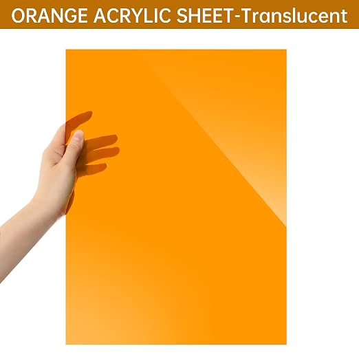 Orange Acrylic Sheet 12" x 16" x 1/8", ALCCIFI Cast Plexiglass Sheet - Image 5