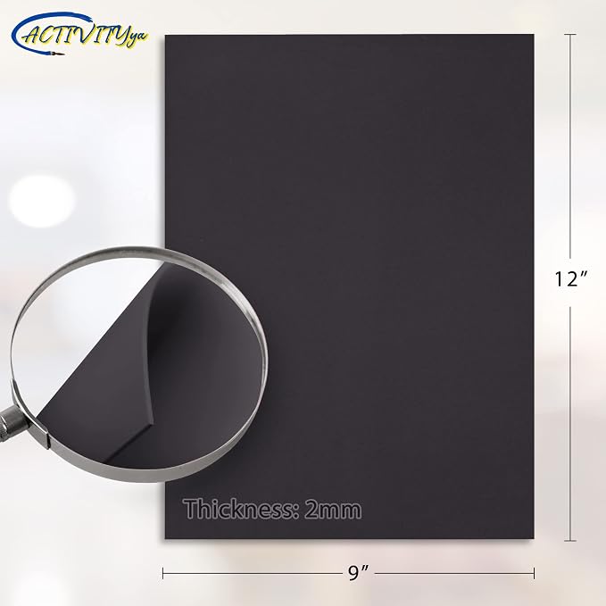 Black EVA Foam Sheets, 9 x 12 Inch, 2mm Thick Handicraft Foam Paper - Image 2