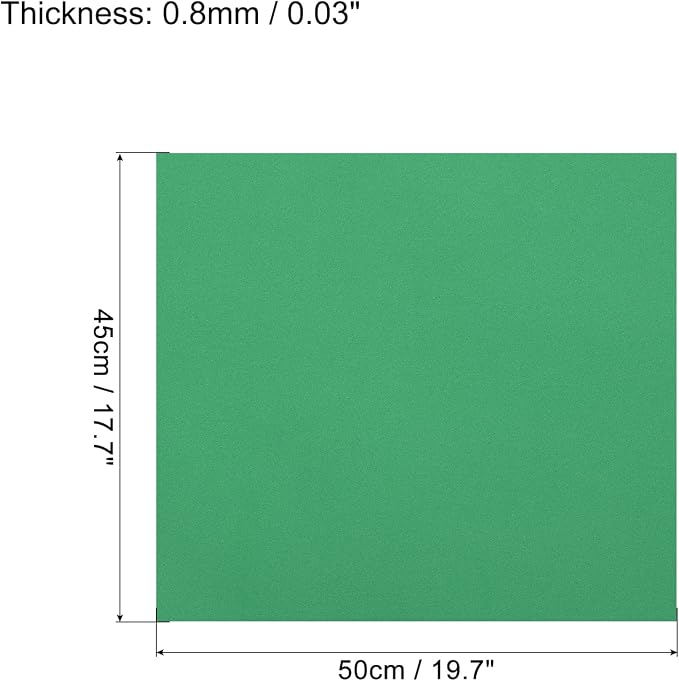 MECCANIXITY EVA Foam Sheets Light Green 19.7 Inch x 17.7 Inch 0.8mm Thick - Image 2