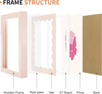 5x7 Picture Frame with Real Glass, Wooden cute 5 x 7 Photo Frame with Wavy Mat - Image 5