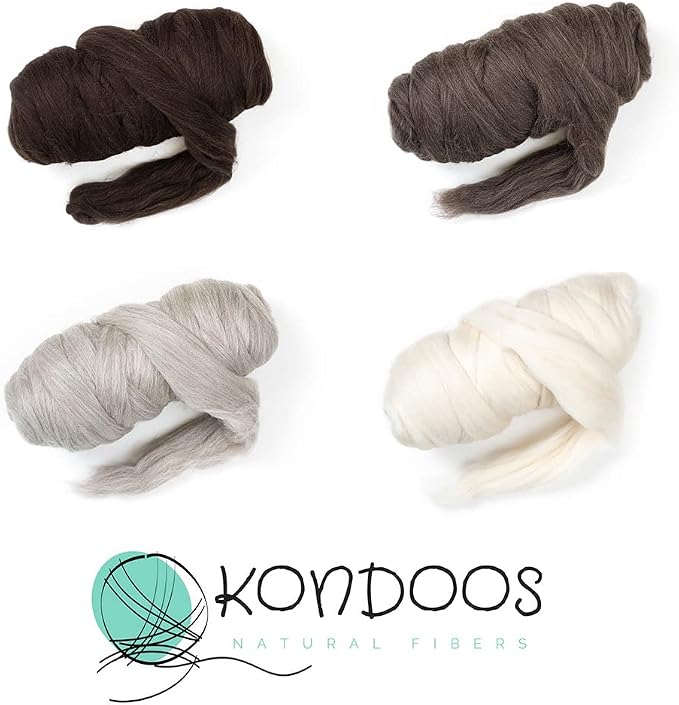 Natural Wool roving, 8 OZ. Best - Image 6