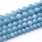 45Pcs 8mm Natural Blue Chalcedony Jades Beads - Image 2