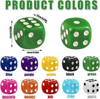 DIYDEC 100pcs 16mm Game Bulk Dice 10 Colors Acrylic 6 Sided Dice Set - Image 3