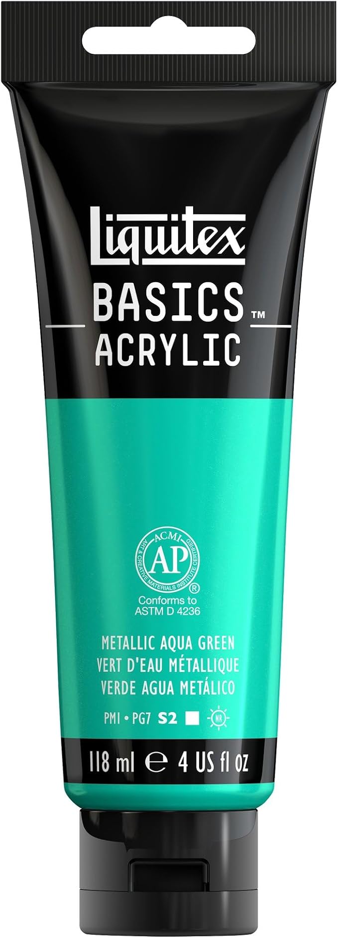 Liquitex BASICS Acrylic Paint, 118ml Tube, Metallic Aqua Green by Liquitex