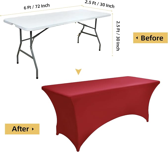 2-Pack 6ft Spandex Table Covers - Image 7