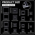 BENECREAT 16 Sizes Square Quilting Template, Acrylic Intricate Sewing Machine - Image 3