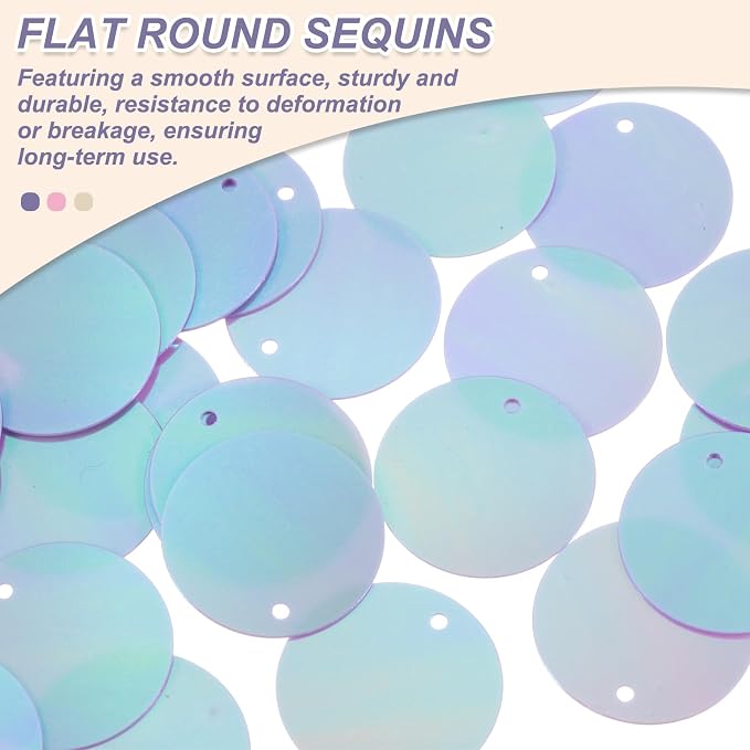 MECCANIXITY 700 Pcs Flat Round Sequins 15mm/0.6 Inch Loose Paillettes Craft - Image 3