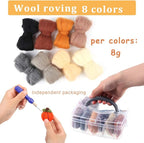 Zlulary Needle Felting Wool, 8 Colors Wool Roving, Needle Felting Supplies - Image 3