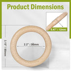 FoDau770 10pcs Natural Beech Wooden Rings, Unfinished Solid Wood Rings Heavy - Image 4