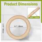 FoDau770 5pcs Natural Beech Wooden Rings, Unfinished Solid Wood Rings Heavy - Image 4