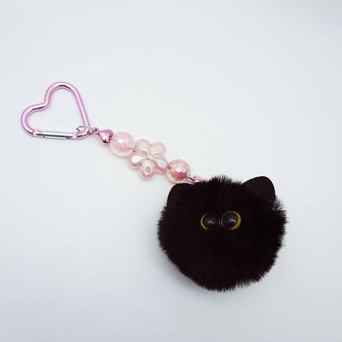 Beadable Heart Pom Pom Keychain Blank Bar - Image 7