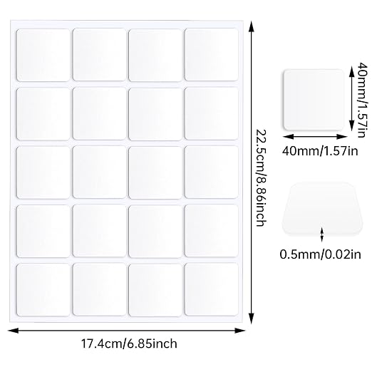 JANYUN 140 Pcs Double Sided Sticky Dots, 40 mm Square Putty Sticky Tack | Clear - Image 2