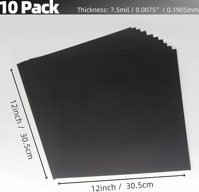 Opaque Black Plastic Sheets, 7.5mil 12” X 12” Craft PET Film, PET Stencil - Image 5
