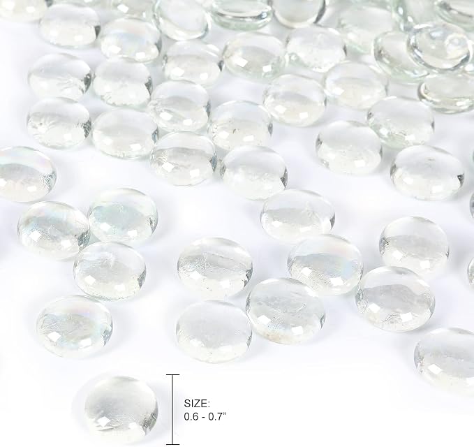 11LB Clear Flat Glass Marbles for Vase Filler, Hydroponics, Fire Pit & Home - Image 3