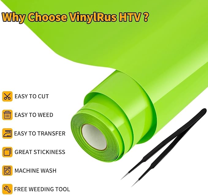 VinylRus Heat Transfer Vinyl-12” x 25FT Iron on Vinyl Roll - Image 3