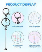 RQAYE 30pcs Beadable Keychains keychain bulk kit cute blank bead keychain strip - Image 3