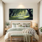 ZESTRILIA Willow Trees Forest Canvas Wall Art, Peaceful River Landscape - Image 7