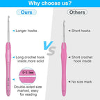 MECHEER Crochet Hooks 12 Sizes Crochet Hook Set, 51 Pack Yarn Crochet Kit - Image 5