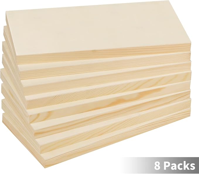 ADXCO 8 Pack Wood Panels 6 x 12 inch Wooden Canvas Board Unfinished Wooden - Image 4