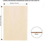 4 Pack Basswood Sheets Rectangle Unfinished Plywood Slices - Image 7