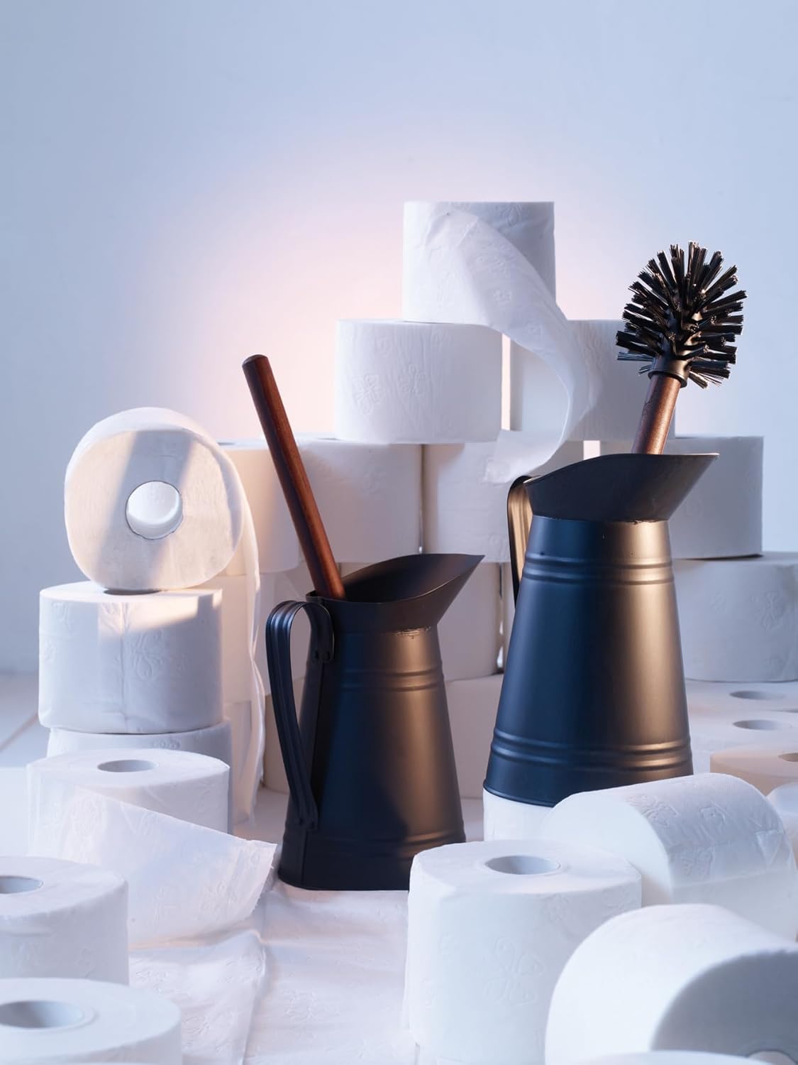 REDECKER Nylon Toilet Brush with Dark Coated Metal Holder, Oiled Thermowood Handle, Replaceable Head, Vintage Design, Made in Germany