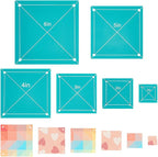 6 PCS 6 Size Acrylic Square Quilting Template Set 1-6Inch Accurate Cutting by HOBBIESAY