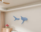 Shark on Wall Paper Sculpture, Right side, Pre-cut DIY Papercraft Kit, Handmade - Image 2