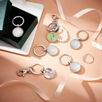DICOSMETIC 15 Sets Keychain Pendant Tray 30mm/1.18" Platinum Alloy Cabochon - Image 6