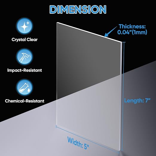 TICONN 12PK 5" x 7" PET Plexiglass Sheets, Picture Frames - Image 2