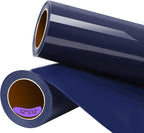 RENLITONG Glossy Navy HTV Vinyl, 2 Rolls 12" x 12ft by RENLITONG