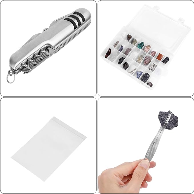25 PCS Geology Rock Pick Equipment Kit, 28 oz. Rock Pick Hammer - Image 6