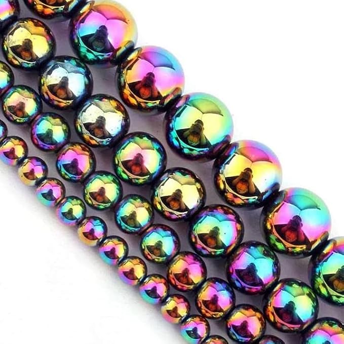 Zenkeeper 108 Pcs Rainbow Hematite Gemstone Beads - Image 3