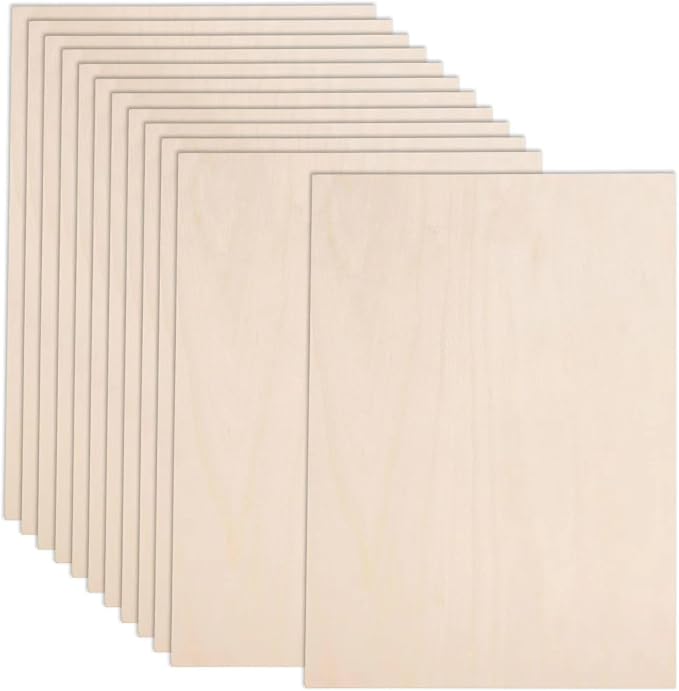 AWIZOM 12 Pack Basswood Sheets for Crafts-12 x 8 x 1/8 Inch- 3mm Thick Plywood by AWIZOM