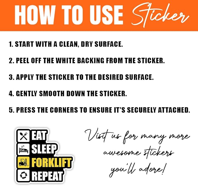 MAIANEY Funny Forklift Sticker Pack – Set of 10 Waterproof Vinyl Stickers - Image 5