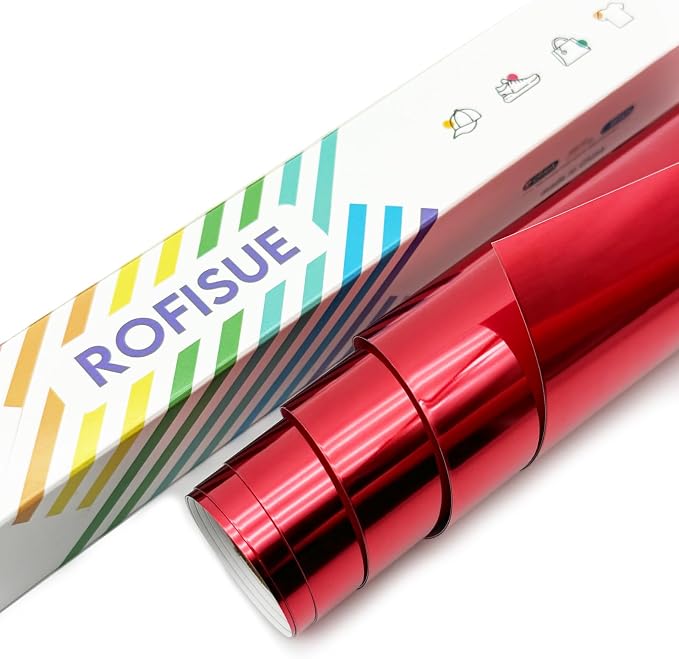 Metallic Red Foil Heat Transfer Vinyl 12Inch*6FT Bundle Chrome HTV in Vibrant by Unknown
