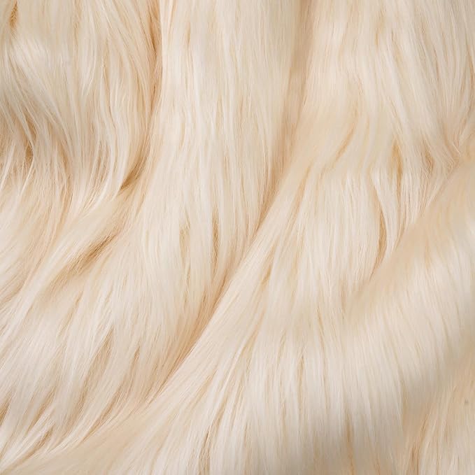 Ivory Faux Fur Fabric by The Yard by Qidkeo