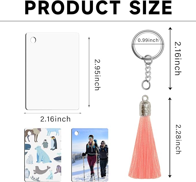 Sublimation Keychain Blanks Bulk 120 Pcs, Double Sided Sublimation Blanks - Image 2