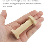 HAHIYO 2.76Inch/7cm 3PCs Natural Wood Unfinished Wooden Empty Thread Spool - Image 3