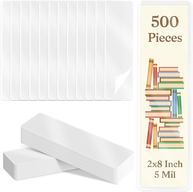 500 Pcs Bookmark Laminating Pouches 2x8inch 5 Mil Hot Laminator Sleeves DIY by DLUGOPIS