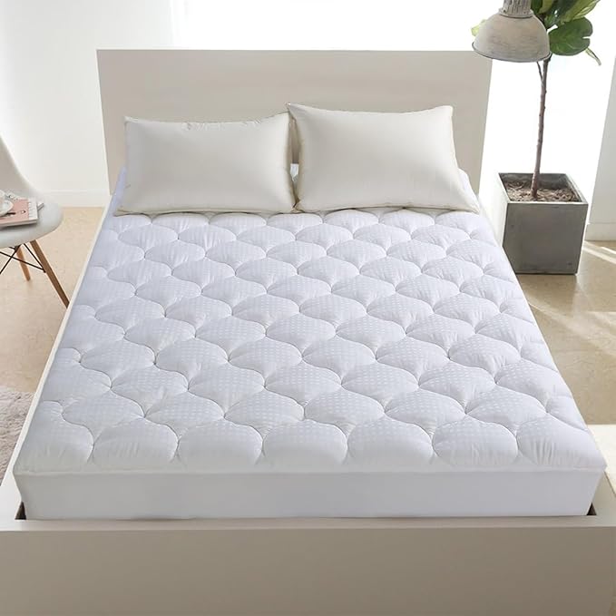 LEISURE TOWN Cotton Twin Mattress Pad Fitted Quilted Mattress Cover Pillow Top - Image 9