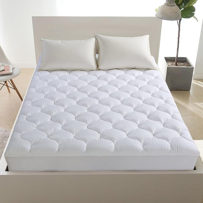 LEISURE TOWN Cotton Full Mattress Pad Fitted Quilted Mattress Cover Pillow Top - Image 9