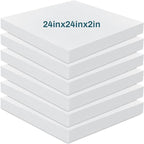 Frienda 6 Pack 2" X 24" X 24" Upholstery High Density Foam Cushion White by Frienda