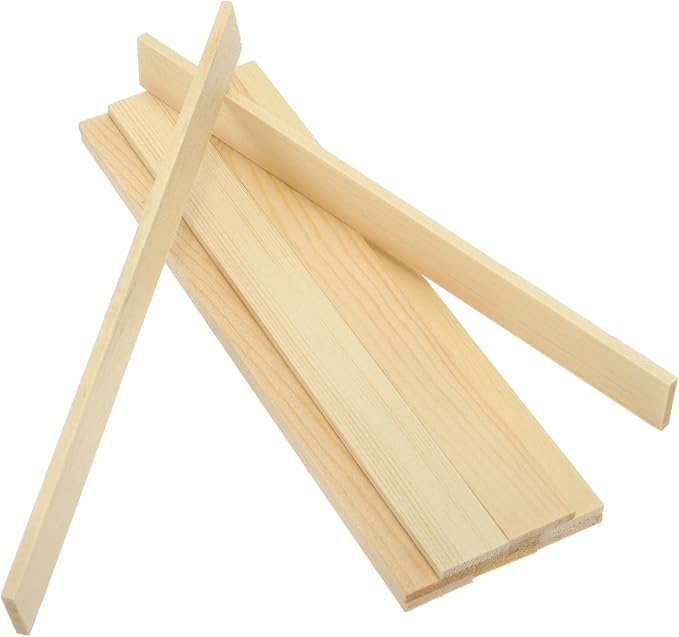 MECCANIXITY 10Pcs Wood Strips Slats, 5/64" x 7/8" x 8" Thin Wood Sticks Flat by MECCANIXITY