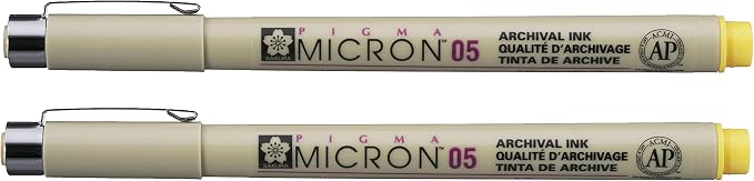 SAKURA PIGMA MICRON 05 FINELINER PEN, 0.45MM LINE WIDTH by SAKURAOFAMERICA