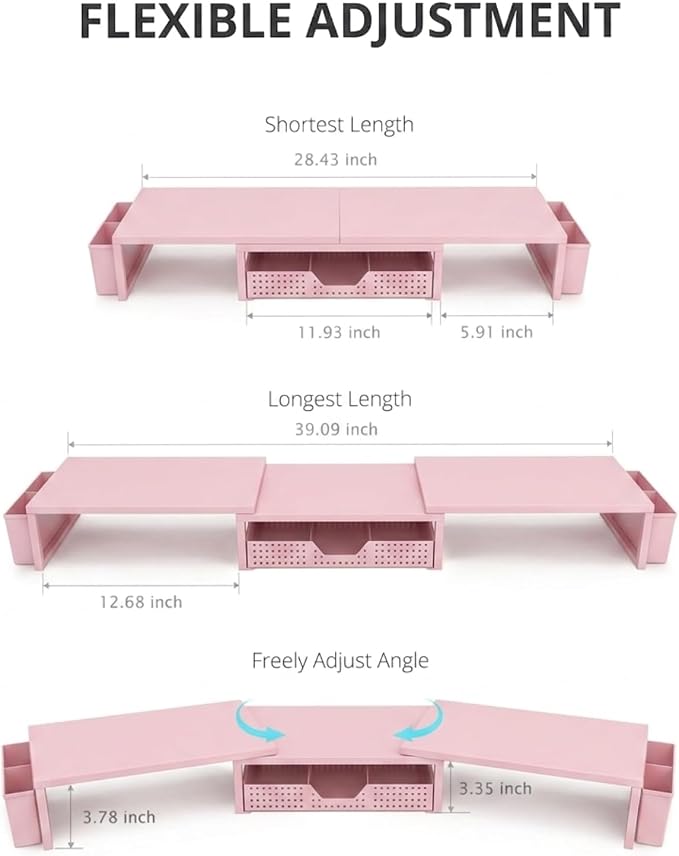 OPNICE Desk Organizers and Accessories, Dual Monitor Stand Riser - Image 3