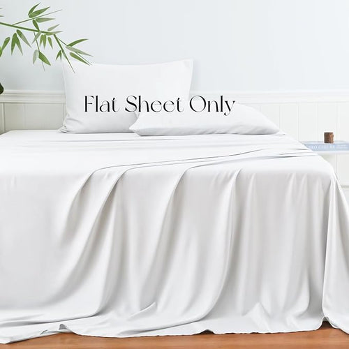 Bamboo Viscose Flat Sheets Only, 400 Thread Count Sateen Weave TwinXL Size Flat - Image 2