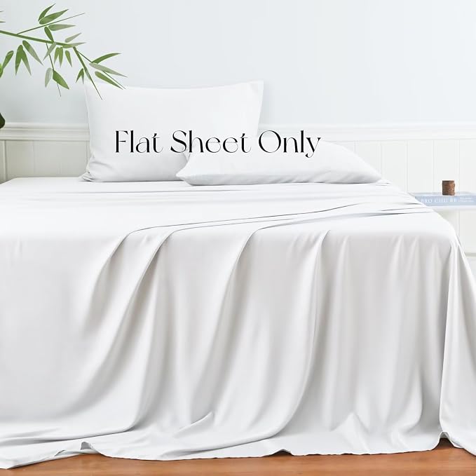 Bamboo Viscose Flat Sheets Only, 400 Thread Count Sateen Weave Full Size Flat - Image 2