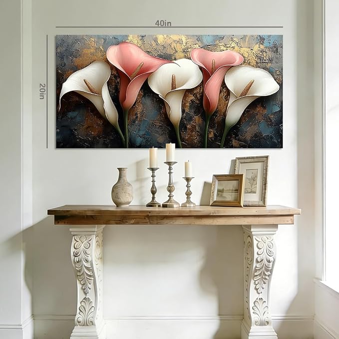 ZESTRILIA Luxury Calla Lily Canvas Wall Art, Modern Minimalist Glam Elegant - Image 6