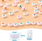 Augshy 700Pcs Round Heart Beads, Valentine's Day Acrylic Heart Beads - Image 2